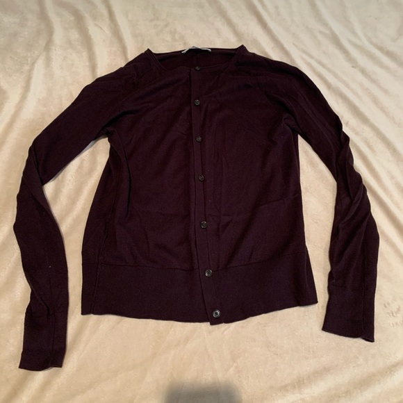 Loft Plum Coloured Signature Cardigan Sweater - Picture 2 of 3